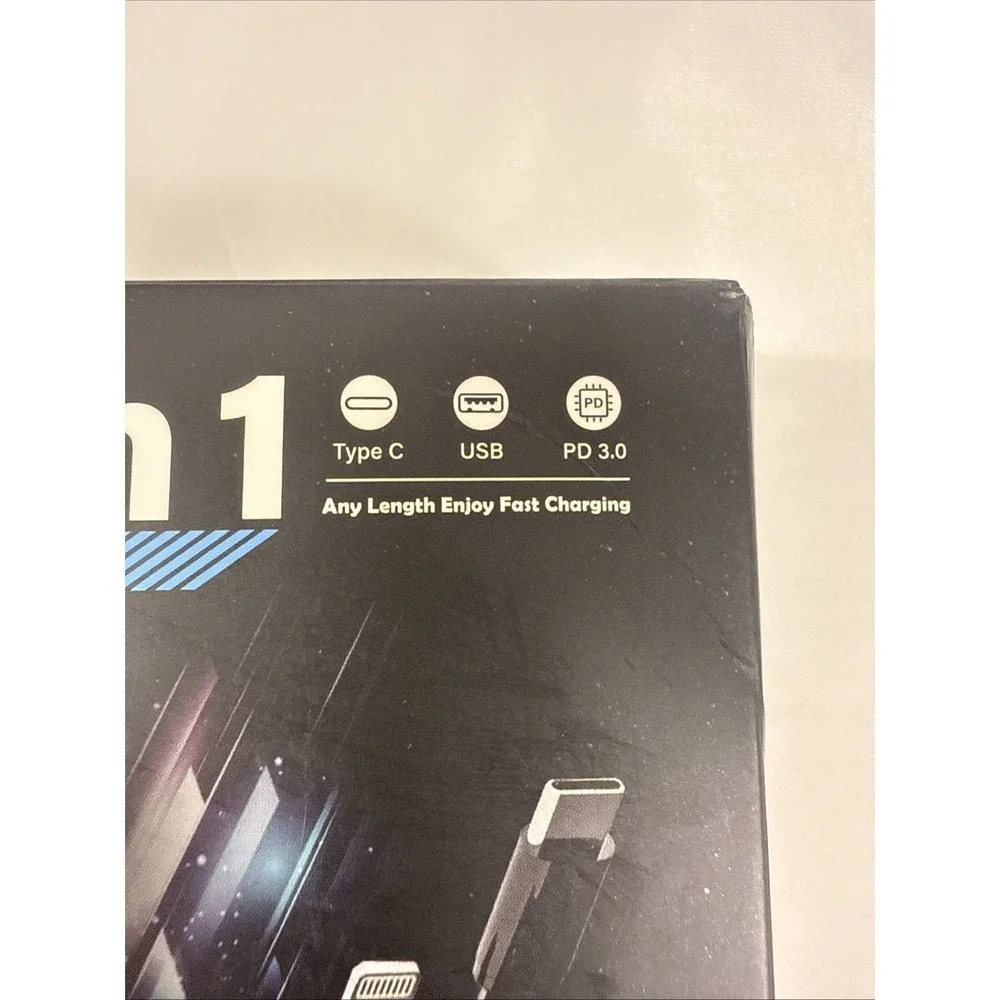 4 in 1 Fast Car‎ Phone Charger 66W, Retractable Cable and USB Car Charger